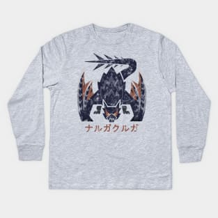Monster Hunter World Iceborne Nargacuga Kanji Icon Kids Long Sleeve T-Shirt